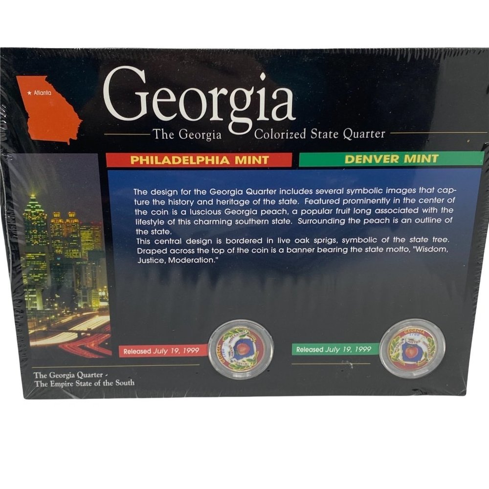 GEORGIA (GA) Colorized State Quarter NEW Philadelphia & Denver Mint
